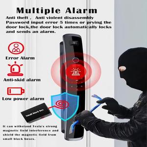 Cerradura Inteligente para Puerta con Cámara y Tecnología de Huella Dactilar, Material de Aleación de Aluminio, Almacenamiento en la Nube, Control por Aplicación para Uso Doméstico - Product Image 3