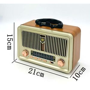 Haut-parleur radio sans fil rétro FEEXOT FX-2522B, FM/AM/SW, USB/carte TF, grand bouton, batterie 18650, Type-C - Product Image 2