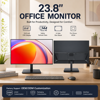 Moniteur d'ordinateur de bureau FHD 23,8 pouces de nouvelle conception, écran LCD sans cadre sur 4 côtés, panneau IPS 144 Hz, moniteur de jeu de bureau