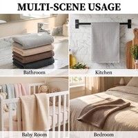 Serviettes de toilette et de visage Tavelya en coton gaufré 100 %, lot de 4, super absorbantes, séchage rapide, écologiques et douces – Prix de gros