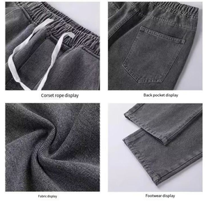 بنطلون جينز رجالي خريفي مقاس كبير بقصة مستقيمة، بنطلون رجالي فضفاض بأرجل واسعة، بنطلون كاجوال طويل - Product Image 6