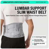 Ceinture de soutien lombaire et sacrale ajustable en polyester et coton, légère, pour soulager les douleurs du bas du dos lors de la musculation