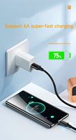 Câble de charge rapide Type-C 6A en nylon avec conducteur en cuivre pur et blindage tressé pour transfert de données haute vitesse et téléphones mobiles