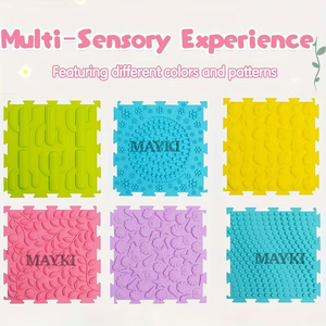Expérience sensorielle tactile, 6 tuiles de puzzle texturées pour le sol, jouets sensoriels pour enfants et tout-petits, tapis doux pour enfants autistes - Product Image 3
