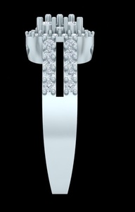 Anillo de Compromiso o Aniversario para Mujer, Chapado en Oro Antiguo Vintage, Plata de Ley 925, con Diamante Cultivado en Laboratorio, Corte Simple, Doble - Product Image 5