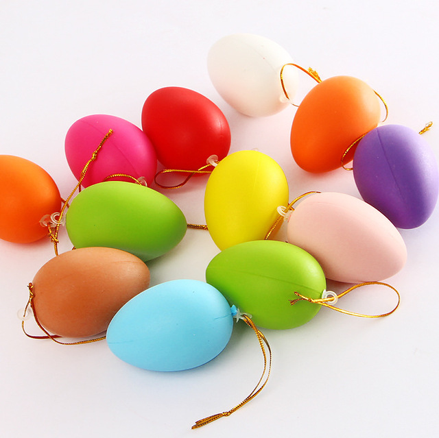 Easter Eggs Gift 6cm Plastic Colorful White Easter Egg Decorations Easter Eggs