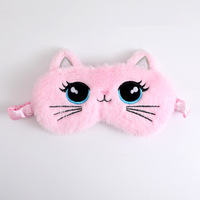 Masque de sommeil élastique en peluche, motif corne mignon, doux et moelleux, cache-yeux fantaisie animal amusant