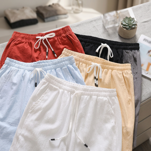 Shorts décontractés pour hommes en lin 100% respirant, anti-froissement, taille élastique, tissés, grandes tailles, vente chaude, directement du Bangladesh - Product Image 3
