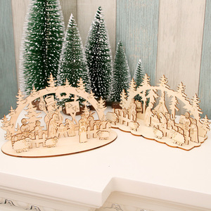 2019 Christmas New Arrival Wooden <b>Puzzle</b> DIY Ornament 3D <b>Jigsaw</b> <b>Puzzle</b> Children's Handmade Gift - Product Image 1