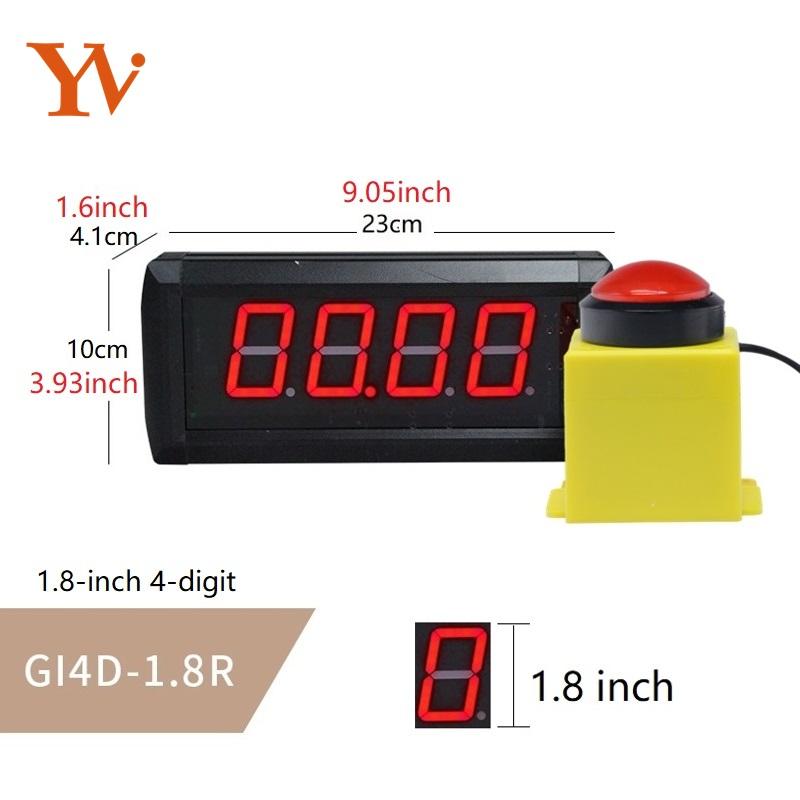 1,8 pouces 4 chiffres rouge