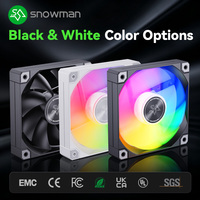 Ventilador de CPU SNOWMAN AS120-ARGB-WH de 120 mm con Rodamiento Fluido, Radiador de Alto Rendimiento para Procesador y Caja de Ordenador