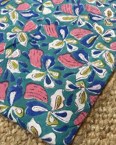 Hand <b>Block</b> <b>Printed</b> 100% Cotton Fabric Soft Natural by the Yard Women's Dress Curtain & Bag Fabric - Product Image 4
