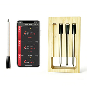 Thermomètre numérique sans fil intelligent à quatre sondes avec répéteur, certifié ISO9001, BSCI, FDA et brevet d'invention - Product Image 1