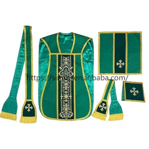 <span class=keywords><strong>Chasuble</strong></span> romaine rouge avec étole, maniple, pochette et voile de calice, vêtements liturgiques brodés pour <span class=keywords><strong>prêtre</strong></span> - Product Image 4
