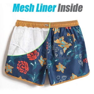 Shorts de bain en polyester personnalisés, séchage rapide, sublimation, décontractés, vacances d'été, shorts en maille pour hommes - Product Image 4