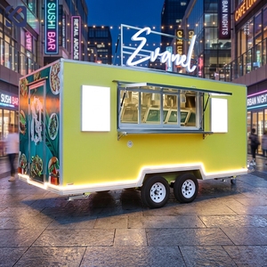 CAMPTRL CE DOT Certified Square Food Trailer Mobile Coffee Bakery Food Truck Street Coffee Bar with LED Light for Europe USA - Product Image 1
