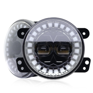 QIDEWIN 4-Inch Wrangler Fog <b>Light</b> LED Dual Color High Brightness Offroad <b>Driving</b> <b>Light</b> 6000Lm 55W Round Lens - Product Image 3