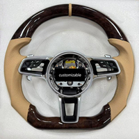 Volante de coche de madera de melocotón Beige personalizado adecuado para Porsche 958 970 971 Panamera Cayenne modelo antiguo a nuevo modelo Volant