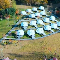 Dôme géodésique en EPS, imperméable, anti-corrosion, résistant au feu de classe B1, kit de construction de maison autoportante pour village d'éco-tourisme