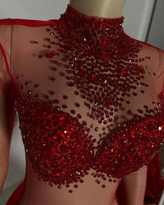 NOVANCE畅销产品2023闪亮钻石闪闪发光的红色长裙浪漫玫瑰婚纱晚会 - Product Image 4