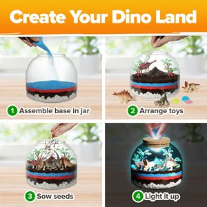 Kit Terrario in Vetro Ecologico Illuminato con Design Dinosauro Fai-da-Te per Scrivania, Prodotto Localmente - Product Image 6