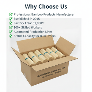 Brochetas <span class=keywords><strong>de</strong></span> Bambú Desechables Gruesas y Resistentes con Acabado Liso para Asar Saludablemente Carne, <span class=keywords><strong>Mariscos</strong></span>, Verduras y Frutas - Product Image 5