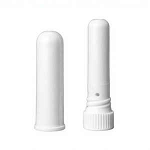 Tube inhalateur nasal en plastique blanc cylindrique avec bouchon à vis pour usage personnel - Product Image 1