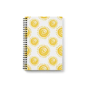 Factory ODM A4 60 Pages Spiral Notebook Custom Sunny Yellow A5 A6 80G Coated Paper Spiral Notebook