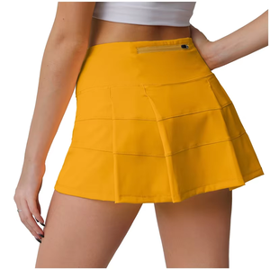 Fabricant de vêtements de sport avec poche arrière zippée en nylon, jupes de tennis plissées grande taille pour femmes - Product Image 6
