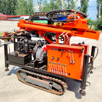 Plateforme de forage de puits d'eau mobile multifonctionnelle à moteur diesel, pompes à boue, compresseurs d'air, force de levage de 14 tonnes, forage maximal de 200 m