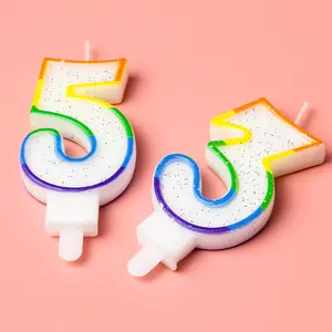 Velas de cumpleaños con estampado de números, candelas de cumpleaños para Número de pastel, 2023 G