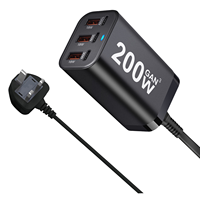 Universele Multi-poort 3c3a Type-C PD Oplaadadapter USB Wandlader Bureaulader Smartphone Supersnelle Oplader 200W voor Laptop Telefoon