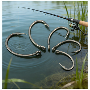 Boîte de 50 hameçons à poissonner à ardillon 8011 en acier à haute teneur en carbone avec revêtement PTFE - Product Image 3