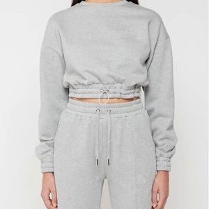 ชุดเซ็ตเสื้อฮู้ดและกางเกงวอร์มผ้าฟลีซสำหรับผู้หญิง สไตล์สตรีทแวร์ฤดูหนาว พร้อมโลโก้สั่งทำ ผ้าฝ้าย 100% - Product Image 2