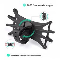Support de téléphone universel en silicone à rotation 360° pour guidon de moto, scooter électrique et vélo, fixation pour navigation