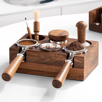 Station d'espresso en bois de hêtre porte-filtre porte-filtre Six trous carré filtre à café distributeur inviolable accessoires bourrage tenant