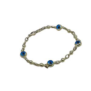 Pulsera tradicional turca de oro auténtico de 14 quilates, joyería fina, abalorio de ojos malvados, pulsera de buena suerte, Perla de diamante barata - Product Image 1