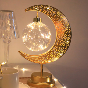 ไฟตกแต่ง LED แบตเตอรี่รูปพระจันทร์และดาว โคมไฟตั้งโต๊ะ ไฟตกแต่งโต๊ะ - Product Image 5