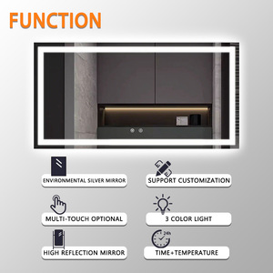 Miroir de salle de bain intelligent à LED mural grand format avec variateur d'intensité, idéal pour les salons de beauté et le dropshipping - Product Image 2