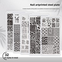 Fannai XY-Z Plaque de Stamping Personnalisable en Acier Inoxydable Durable pour Nail Art, Motifs Dentelle, Fleur, Papillon