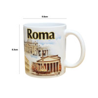 Tasse à café en céramique souvenir personnalisée Roma avec impression de monuments italiens Tasse cadeau de voyage en gros pour la promotion et la vente au détail