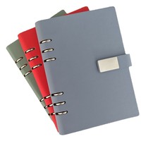 Carnet à spirales A5 en cuir PU, 6 trous, rechargeable, journal à feuilles mobiles, bordure huilée, agenda professionnel, 8 couleurs