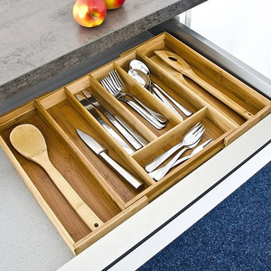Tre Hình Chữ Nhật Nhà Bếp Dao Hộp Lưu Trữ Có Thể Thu Vào Tổ Chức Cho Dao Và Ngã Ba Ngăn Kéo Loại Bộ Đồ Ăn Đơn Vị Lưu Trữ - Product Image 3