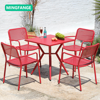 Ensemble table et chaises en alliage d'aluminium moderne et durable, mobilier d'extérieur portable pour hôtel, café, salon de thé, cour, balcon