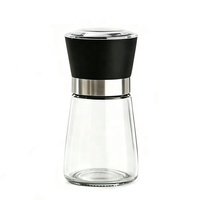 Bouteille en verre portable durable de qualité alimentaire, directement de l'usine, avec bouchon, moulin à sel et à poivre en céramique manuel à utiliser à la main