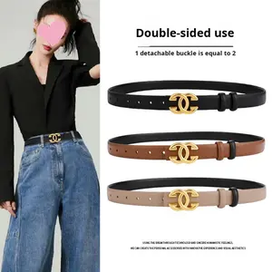 महिलाओं के लिए 2025 नई शैली ग्रीष्मकालीन नकली चमड़े के बहुमुखी प्रतिवर्ती मिश्र धातु बकल बेल्ट महिलाओं के लिए - Product Image 4