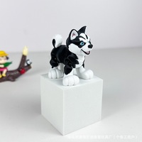 Figurine de Husky articulée imprimée en 3D, jouet flexible, Husky noir et blanc mignon, ornement de bureau, cadeau créatif pour les enfants et les amoureux des chiens
