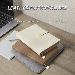 Feifan – Lots de carnets en cuir PU personnalisés pour l'école et le bureau, avec couverture rigide, boîte à stylos, ensemble cadeau de papeterie pour la remise des diplômes - Product Image 2