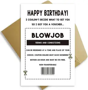 Funny Coupon Card for Boyfriend Hilarious Birthday Card Naughty Voucher Witty Card for Wife Girlfriend