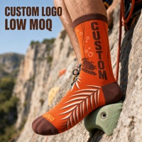 Chaussettes de sport orange personnalisées avec logo et motif sous-marin pour la course à pied sur la plage et l'escalade